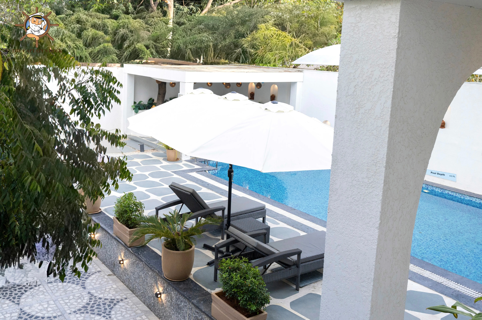 Daytime view of the villa exterior