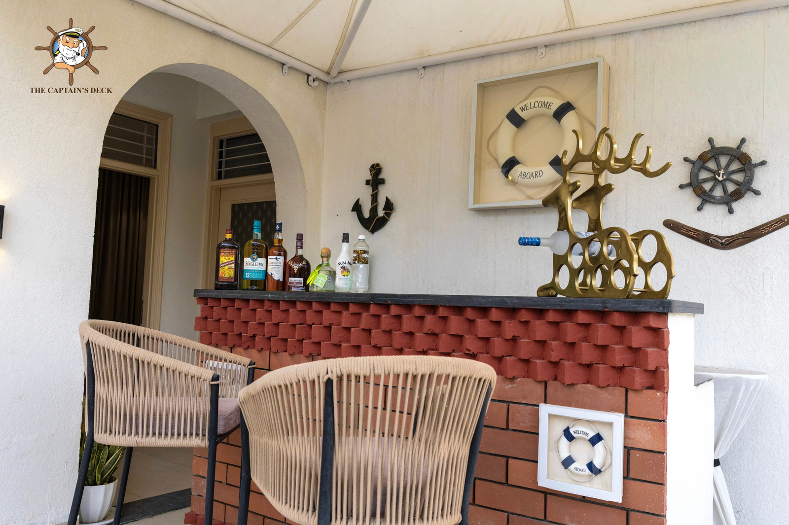 Luxurious villa bedroom with natural lighting