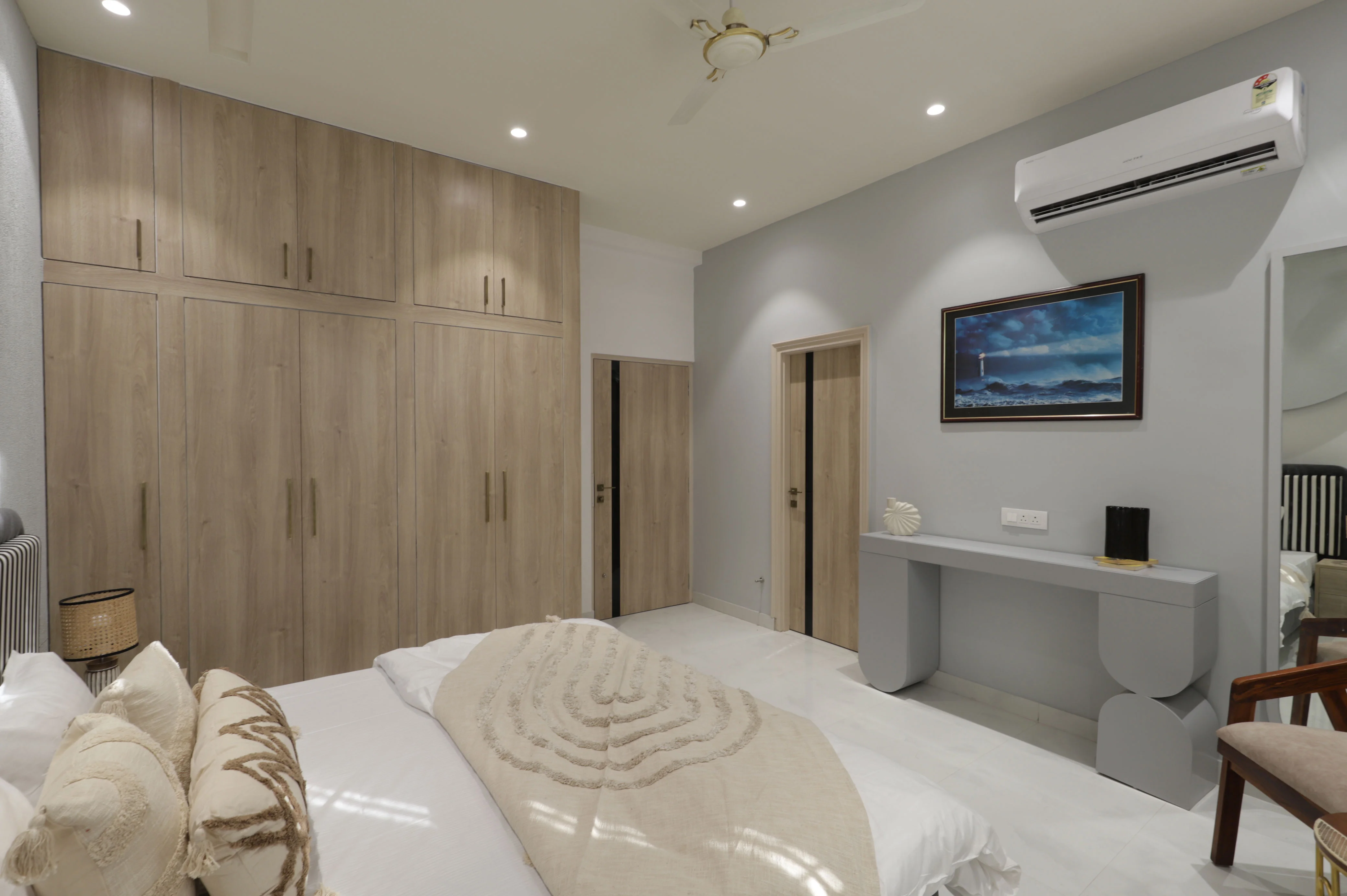 Cozy nighttime interior of the villa